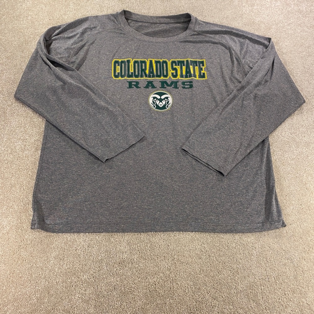 Knights Apparel Colorado State Rams Shirt Mens 2XL‎ Grey Long Sleeve NCAA